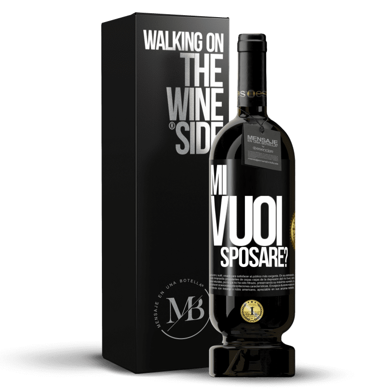 49,95 € Spedizione Gratuita | Vino rosso Edizione Premium MBS® Riserva Mi vuoi sposare? Etichetta Nera. Etichetta personalizzabile Riserva 12 Mesi Raccogliere 2014 Tempranillo