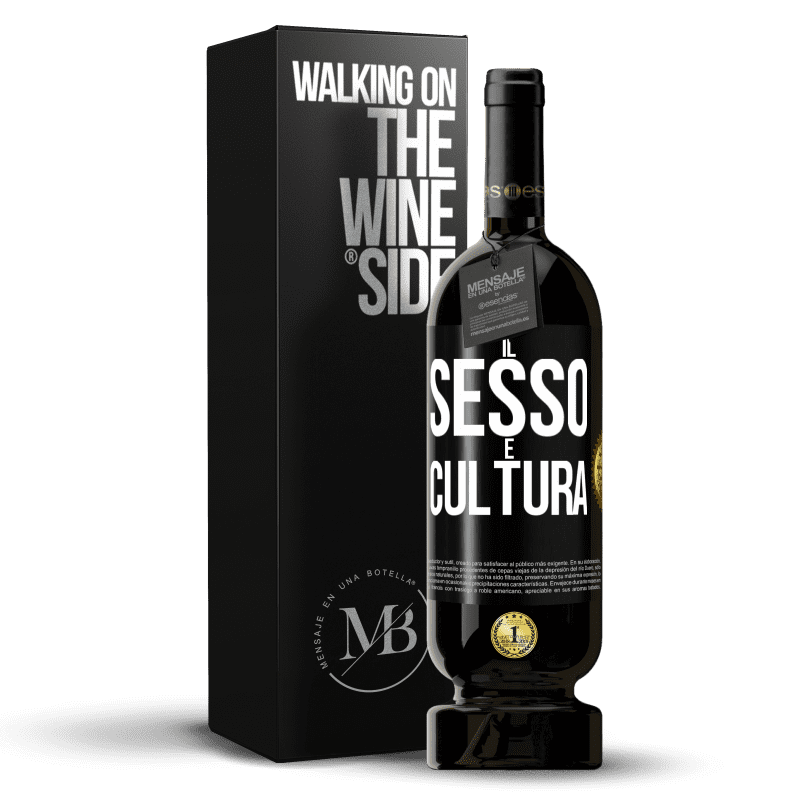 49,95 € Spedizione Gratuita | Vino rosso Edizione Premium MBS® Riserva Il sesso è cultura Etichetta Nera. Etichetta personalizzabile Riserva 12 Mesi Raccogliere 2014 Tempranillo