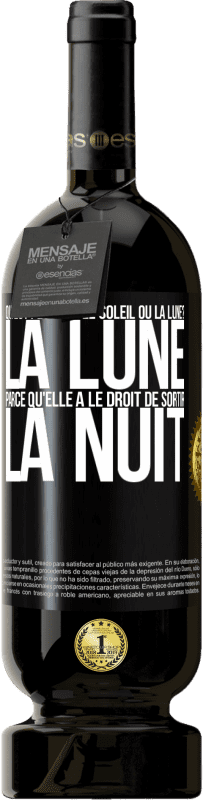 49,95 € | Vin rouge Édition Premium MBS® Réserve Qui est plus agé, le soleil ou la lune? La lune, parce qu'elle a le droit de sortir la nuit Étiquette Noire. Étiquette personnalisable Réserve 12 Mois Récolte 2014 Tempranillo