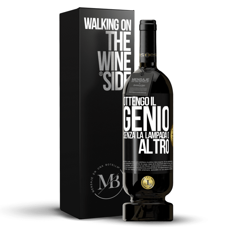 49,95 € Spedizione Gratuita | Vino rosso Edizione Premium MBS® Riserva Ottengo il genio senza la lampada o altro Etichetta Nera. Etichetta personalizzabile Riserva 12 Mesi Raccogliere 2014 Tempranillo