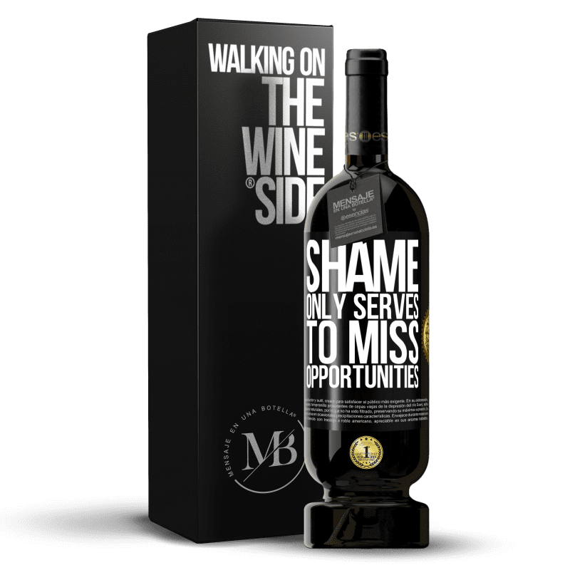 49,95 € Бесплатная доставка | Красное вино Premium Edition MBS® Бронировать Стыд служит лишь упущению возможностей Черная метка. Настраиваемая этикетка Бронировать 12 Месяцы Урожай 2016 Tempranillo