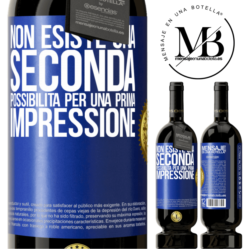 49,95 € Spedizione Gratuita | Vino rosso Edizione Premium MBS® Riserva Non esiste una seconda possibilità per una prima impressione Etichetta Blu. Etichetta personalizzabile Riserva 12 Mesi Raccogliere 2015 Tempranillo