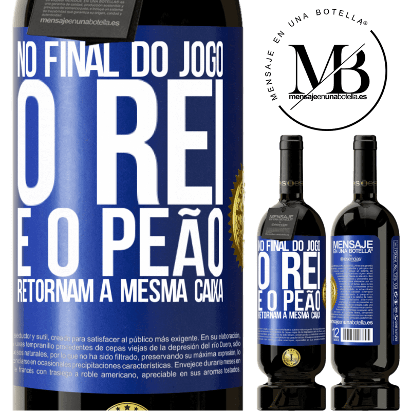 49,95 € Envio grátis | Vinho tinto Edição Premium MBS® Reserva No final do jogo, o rei e o peão retornam à mesma caixa Etiqueta Azul. Etiqueta personalizável Reserva 12 Meses Colheita 2014 Tempranillo