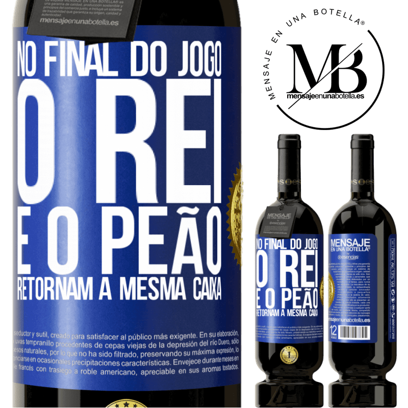 49,95 € Envio grátis | Vinho tinto Edição Premium MBS® Reserva No final do jogo, o rei e o peão retornam à mesma caixa Etiqueta Azul. Etiqueta personalizável Reserva 12 Meses Colheita 2016 Tempranillo