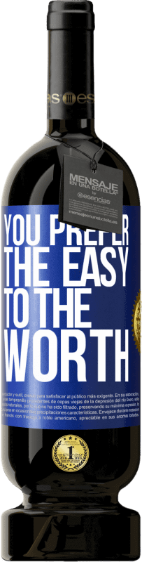 49,95 € 送料無料 | 赤ワイン プレミアム版 MBS® 予約する あなたは価値よりも簡単を好む 青いタグ. カスタマイズ可能なラベル 予約する 12 月 収穫 2016 Tempranillo