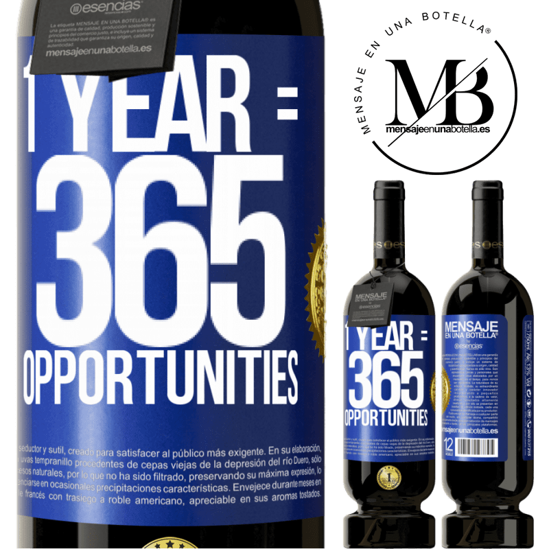 29,95 € Free Shipping | Red Wine Premium Edition MBS® Reserva 1 year 365 opportunities Blue Label. Customizable label Reserva 12 Months Harvest 2014 Tempranillo