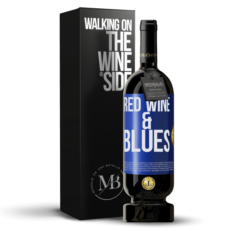 49,95 € Kostenloser Versand | Rotwein Premium Ausgabe MBS® Reserve Red wine & Blues Blaue Markierung. Anpassbares Etikett Reserve 12 Monate Ernte 2014 Tempranillo