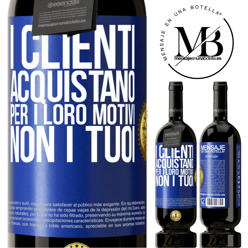 49,95 € Spedizione Gratuita | Vino rosso Edizione Premium MBS® Riserva I clienti acquistano per i loro motivi, non i tuoi Etichetta Blu. Etichetta personalizzabile Riserva 12 Mesi Raccogliere 2014 Tempranillo