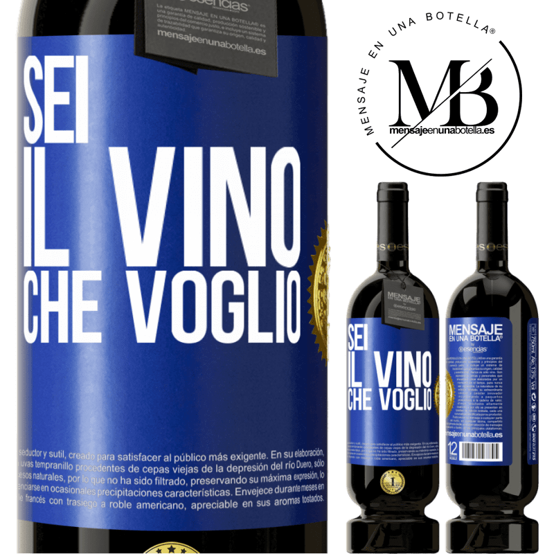 49,95 € Spedizione Gratuita | Vino rosso Edizione Premium MBS® Riserva Sei il vino che voglio Etichetta Blu. Etichetta personalizzabile Riserva 12 Mesi Raccogliere 2014 Tempranillo