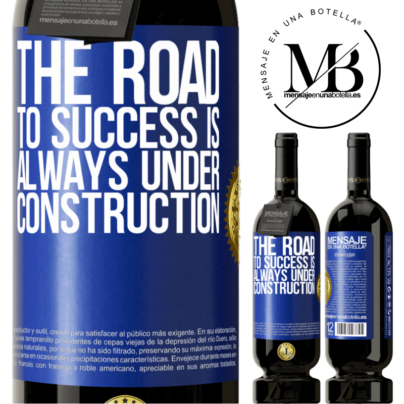 29,95 € Free Shipping | Red Wine Premium Edition MBS® Reserva The road to success is always under construction Blue Label. Customizable label Reserva 12 Months Harvest 2014 Tempranillo