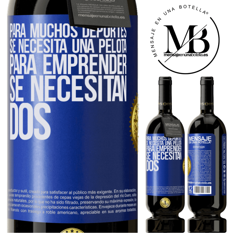 39,95 € Envoi gratuit | Vin rouge Édition Premium MBS® Reserva Pour de nombreux sports, un ballon est nécessaire. Pour entreprendre, il faut deux Étiquette Bleue. Étiquette personnalisable Reserva 12 Mois Récolte 2015 Tempranillo