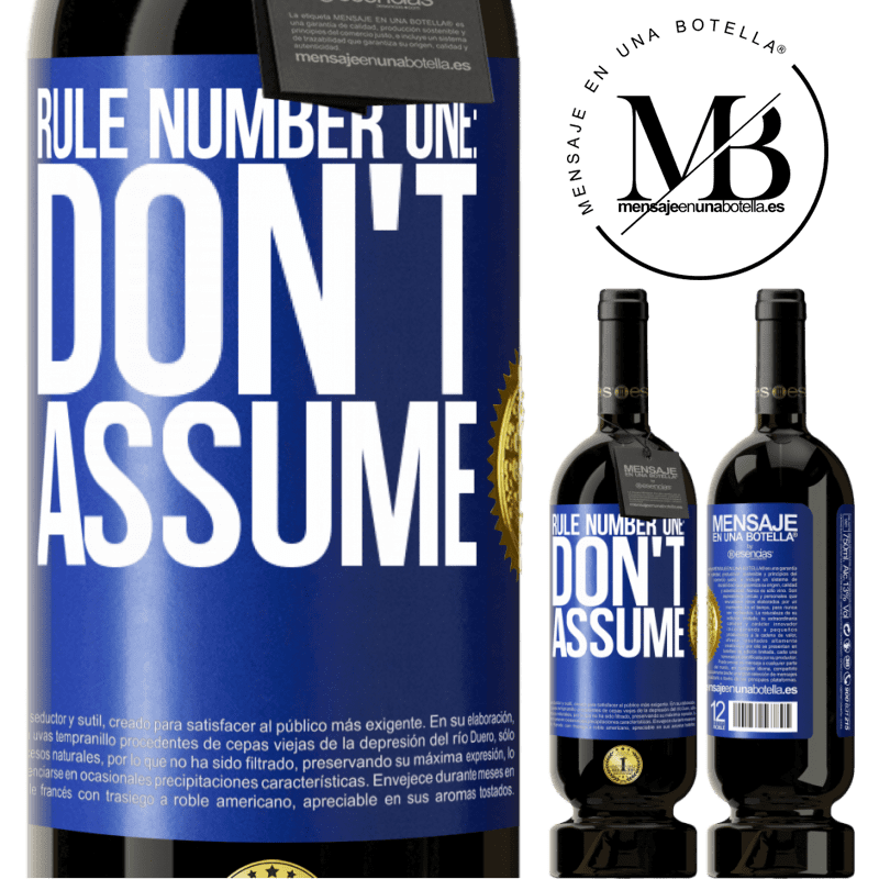 29,95 € Free Shipping | Red Wine Premium Edition MBS® Reserva Rule number one: don't assume Blue Label. Customizable label Reserva 12 Months Harvest 2014 Tempranillo