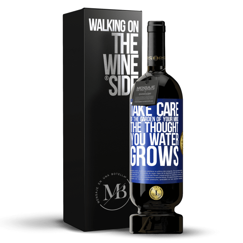 49,95 € 免费送货 | 红酒 高级版 MBS® 预订 照顾好您的心灵花园。以为你水长了 蓝色标签. 可自定义的标签 预订 12 个月 收成 2015 Tempranillo