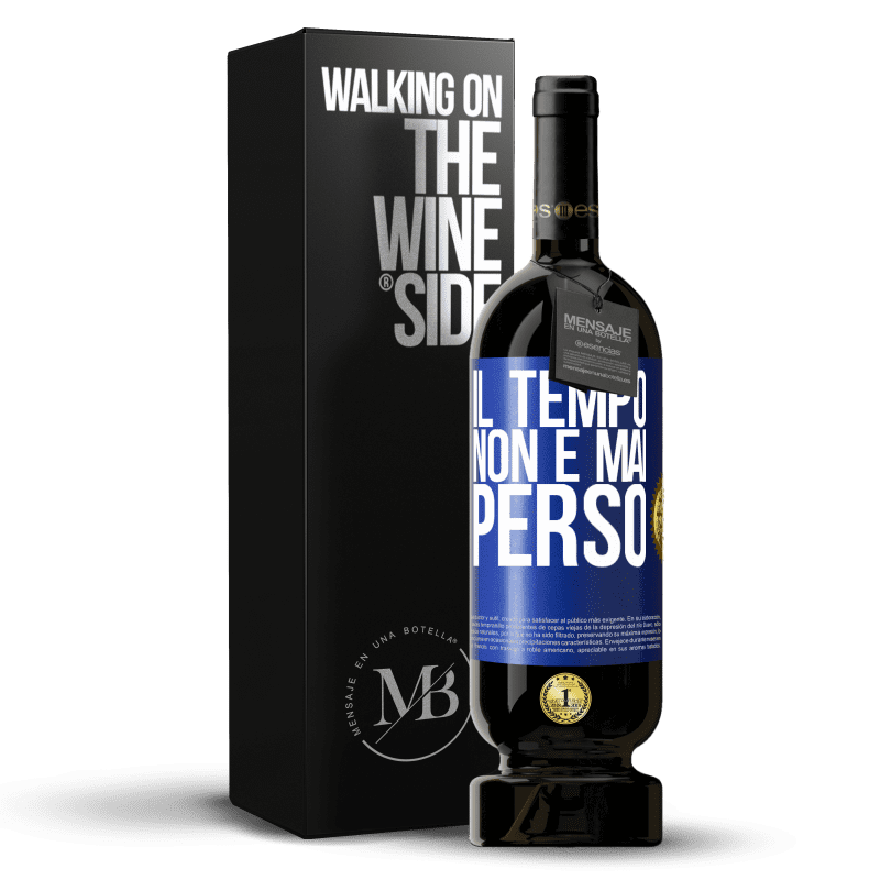 49,95 € Spedizione Gratuita | Vino rosso Edizione Premium MBS® Riserva Il tempo non è mai perso Etichetta Blu. Etichetta personalizzabile Riserva 12 Mesi Raccogliere 2015 Tempranillo