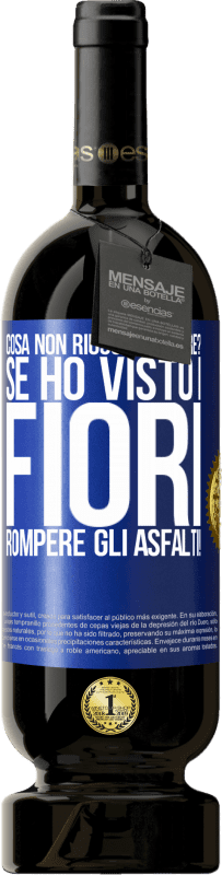 49,95 € Spedizione Gratuita | Vino rosso Edizione Premium MBS® Riserva cosa non riuscirai a fare? Se ho visto i fiori rompere gli asfalti! Etichetta Blu. Etichetta personalizzabile Riserva 12 Mesi Raccogliere 2016 Tempranillo