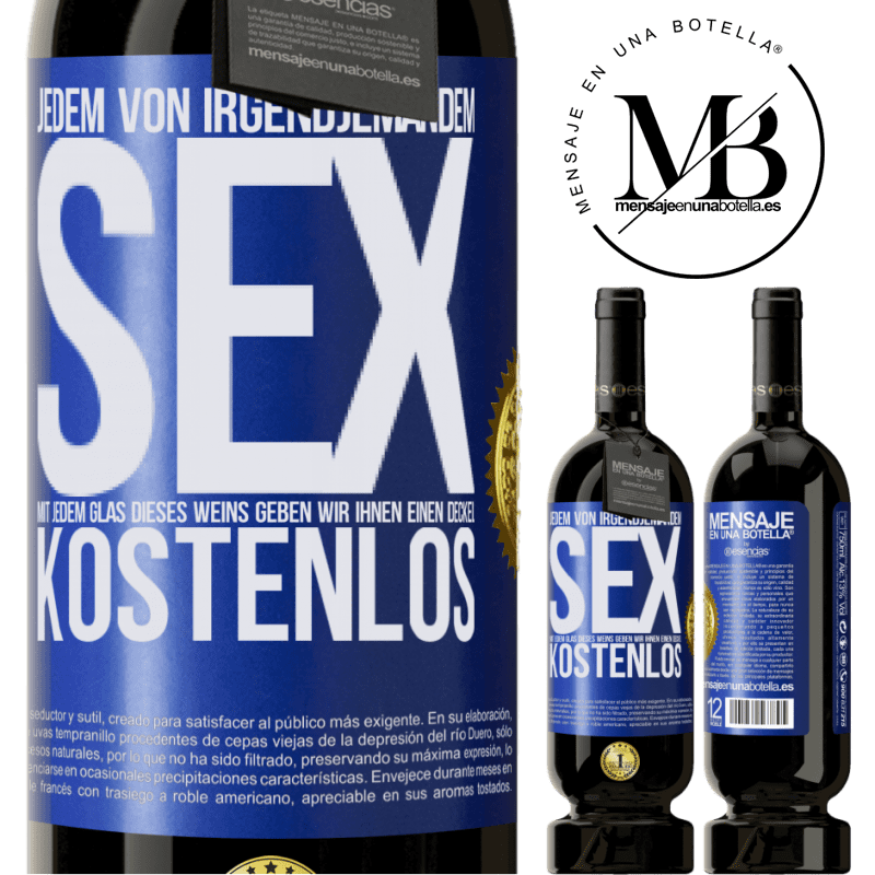 49,95 € Kostenloser Versand | Rotwein Premium Ausgabe MBS® Reserve Jeder Person jeglichem GESCHLECHTS geben wir mit jedem Glas dieses Weins eine Tapa KOSTENLOS Blaue Markierung. Anpassbares Etikett Reserve 12 Monate Ernte 2015 Tempranillo
