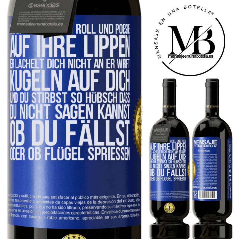 49,95 € Kostenloser Versand | Rotwein Premium Ausgabe MBS® Reserve Sie hat Rock & Roll in ihr und Poesie auf ihre Lippen. Sie lächelt dich nicht an, sie wirft Kugeln auf dich und du stirbst so sc Blaue Markierung. Anpassbares Etikett Reserve 12 Monate Ernte 2014 Tempranillo