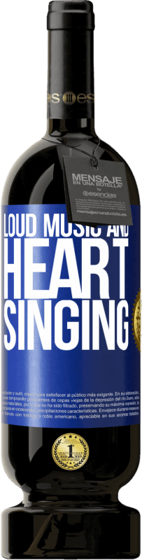 49,95 € 免费送货 | 红酒 高级版 MBS® 预订 响亮的音乐和心脏的歌声 蓝色标签. 可自定义的标签 预订 12 个月 收成 2014 Tempranillo