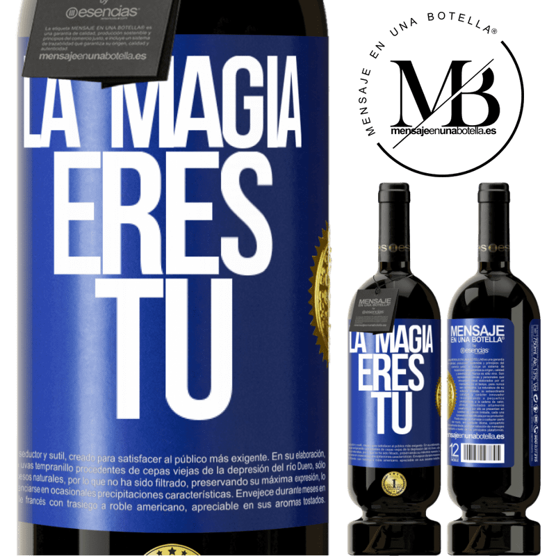 49,95 € Envío gratis | Vino Tinto Edición Premium MBS® Reserva La magia eres tú Etiqueta Azul. Etiqueta personalizable Reserva 12 Meses Cosecha 2015 Tempranillo