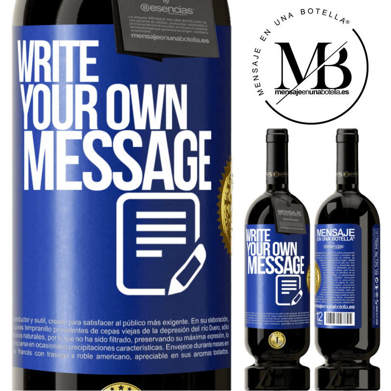 49,95 € Free Shipping | Red Wine Premium Edition MBS® Reserve Write your own message Blue Label. Customizable label Reserve 12 Months Harvest 2014 Tempranillo