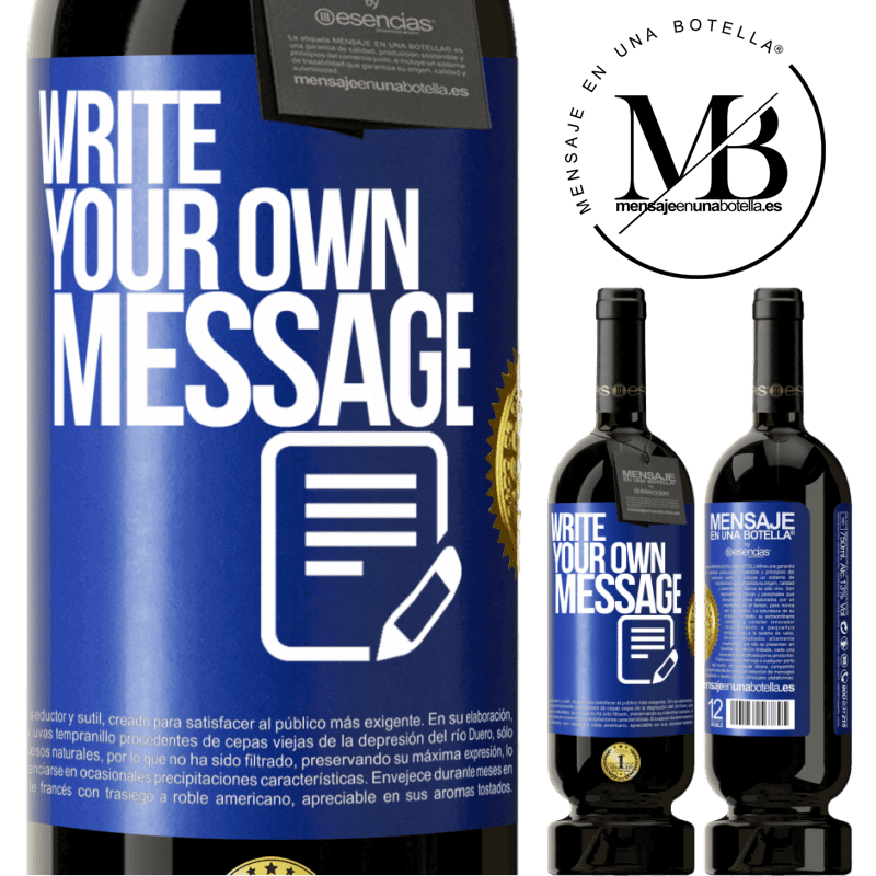 49,95 € Free Shipping | Red Wine Premium Edition MBS® Reserve Write your own message Blue Label. Customizable label Reserve 12 Months Harvest 2015 Tempranillo