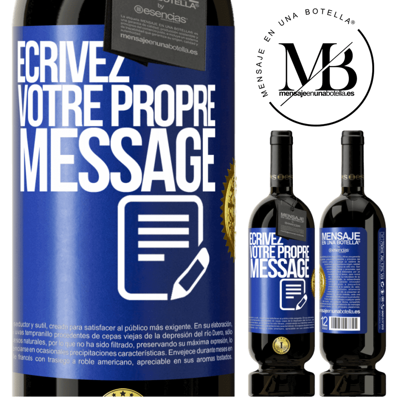 29,95 € Envoi gratuit | Vin rouge Édition Premium MBS® Reserva Écrivez votre propre message Étiquette Bleue. Étiquette personnalisable Reserva 12 Mois Récolte 2014 Tempranillo