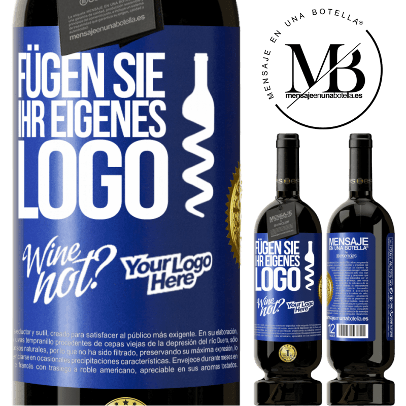 49,95 € Kostenloser Versand | Rotwein Premium Ausgabe MBS® Reserve Füge dein eigenes Logo hinzu Blaue Markierung. Anpassbares Etikett Reserve 12 Monate Ernte 2014 Tempranillo