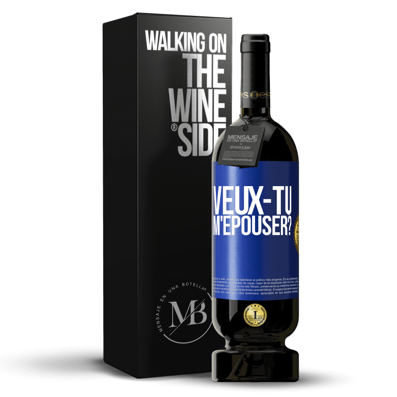 49,95 € Envoi gratuit | Vin rouge Édition Premium MBS® Réserve Veux-tu m'épouser? Étiquette Bleue. Étiquette personnalisable Réserve 12 Mois Récolte 2014 Tempranillo