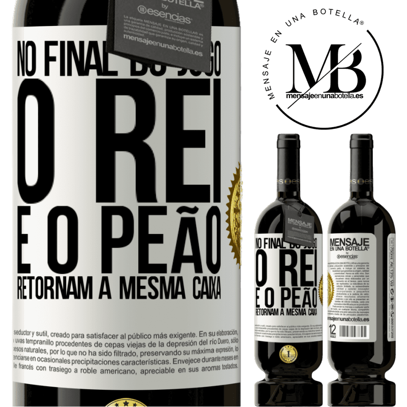 49,95 € Envio grátis | Vinho tinto Edição Premium MBS® Reserva No final do jogo, o rei e o peão retornam à mesma caixa Etiqueta Branca. Etiqueta personalizável Reserva 12 Meses Colheita 2014 Tempranillo