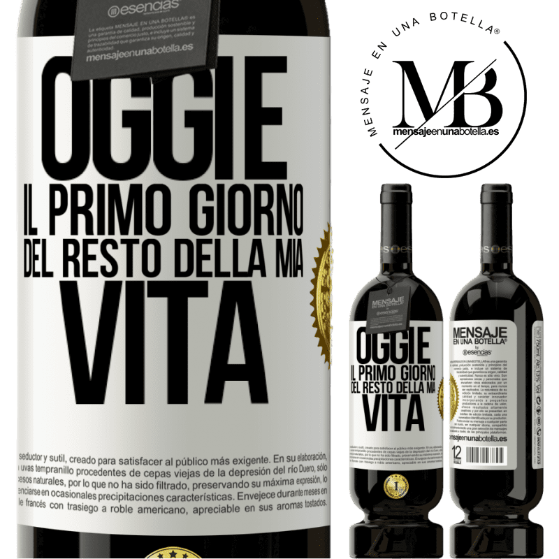 49,95 € Spedizione Gratuita | Vino rosso Edizione Premium MBS® Riserva Oggi è il primo giorno del resto della mia vita Etichetta Bianca. Etichetta personalizzabile Riserva 12 Mesi Raccogliere 2014 Tempranillo