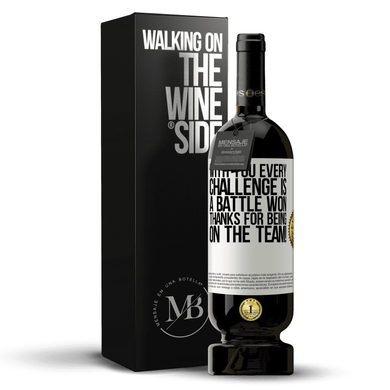 49,95 € Free Shipping | Red Wine Premium Edition MBS® Reserve With you every challenge is a battle won. Thanks for being on the team! White Label. Customizable label Reserve 12 Months Harvest 2014 Tempranillo