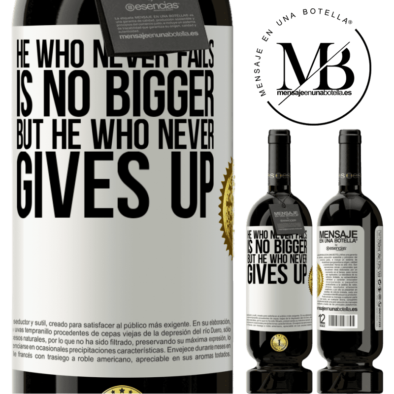 29,95 € Free Shipping | Red Wine Premium Edition MBS® Reserva He who never fails is no bigger but he who never gives up White Label. Customizable label Reserva 12 Months Harvest 2014 Tempranillo