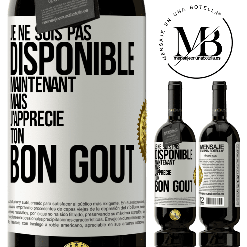 49,95 € Envoi gratuit | Vin rouge Édition Premium MBS® Réserve Je ne suis pas disponible maintenant, mais j'apprécie ton bon goût Étiquette Blanche. Étiquette personnalisable Réserve 12 Mois Récolte 2015 Tempranillo