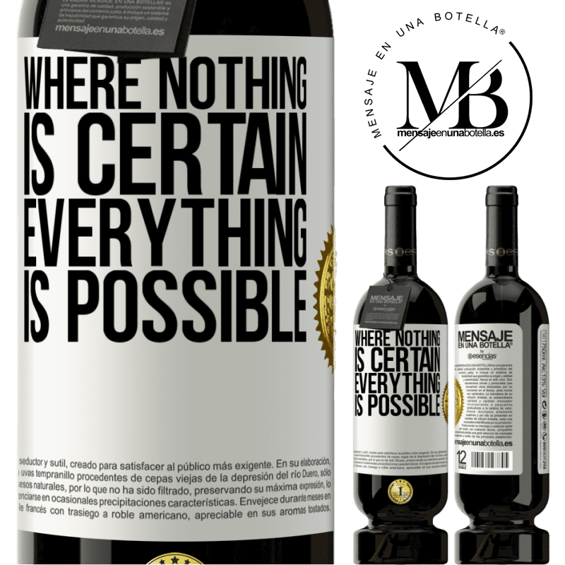 29,95 € Free Shipping | Red Wine Premium Edition MBS® Reserva Where nothing is certain, everything is possible White Label. Customizable label Reserva 12 Months Harvest 2014 Tempranillo