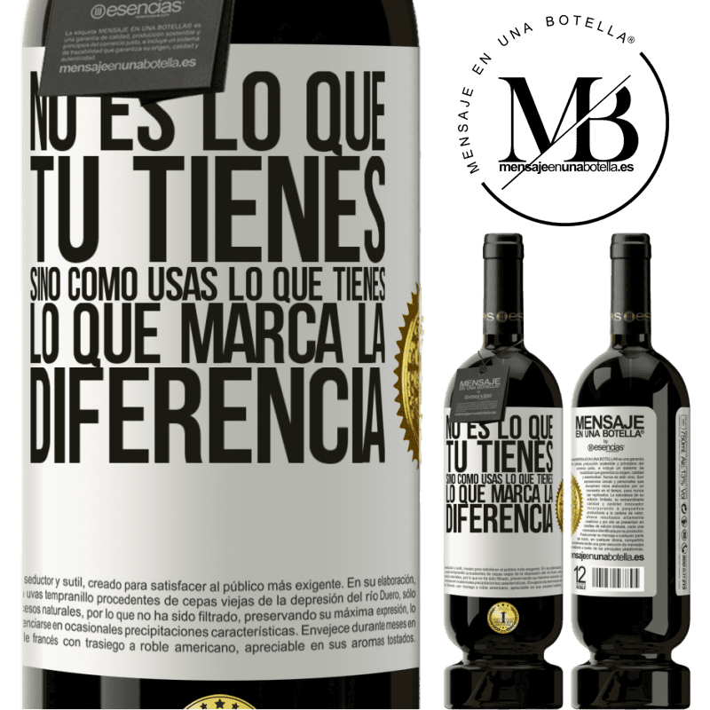 39,95 € Envío gratis | Vino Tinto Edición Premium MBS® Reserva No es lo que tú tienes, sino cómo usas lo que tienes, lo que marca la diferencia Etiqueta Blanca. Etiqueta personalizable Reserva 12 Meses Cosecha 2015 Tempranillo