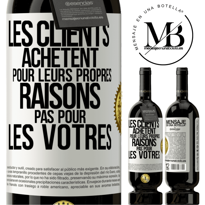 49,95 € Envoi gratuit | Vin rouge Édition Premium MBS® Réserve Les clients achètent pour leurs propres raisons pas pour les vôtres Étiquette Blanche. Étiquette personnalisable Réserve 12 Mois Récolte 2014 Tempranillo