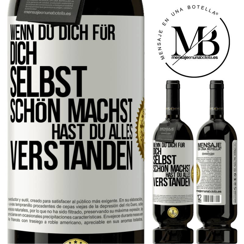 49,95 € Kostenloser Versand | Rotwein Premium Ausgabe MBS® Reserve Wenn du dich für dich selbst schön machst, hast du alles verstanden Weißes Etikett. Anpassbares Etikett Reserve 12 Monate Ernte 2014 Tempranillo