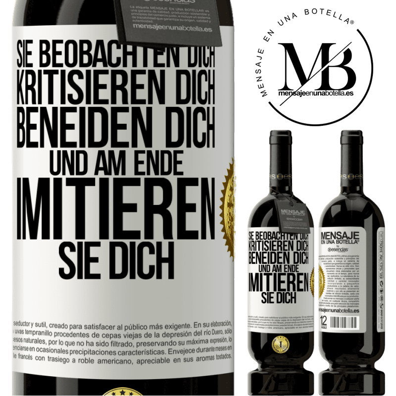 49,95 € Kostenloser Versand | Rotwein Premium Ausgabe MBS® Reserve Sie beobachten dich, kritisieren dich, beneiden dich... und am Ende imitieren sie dich Weißes Etikett. Anpassbares Etikett Reserve 12 Monate Ernte 2016 Tempranillo