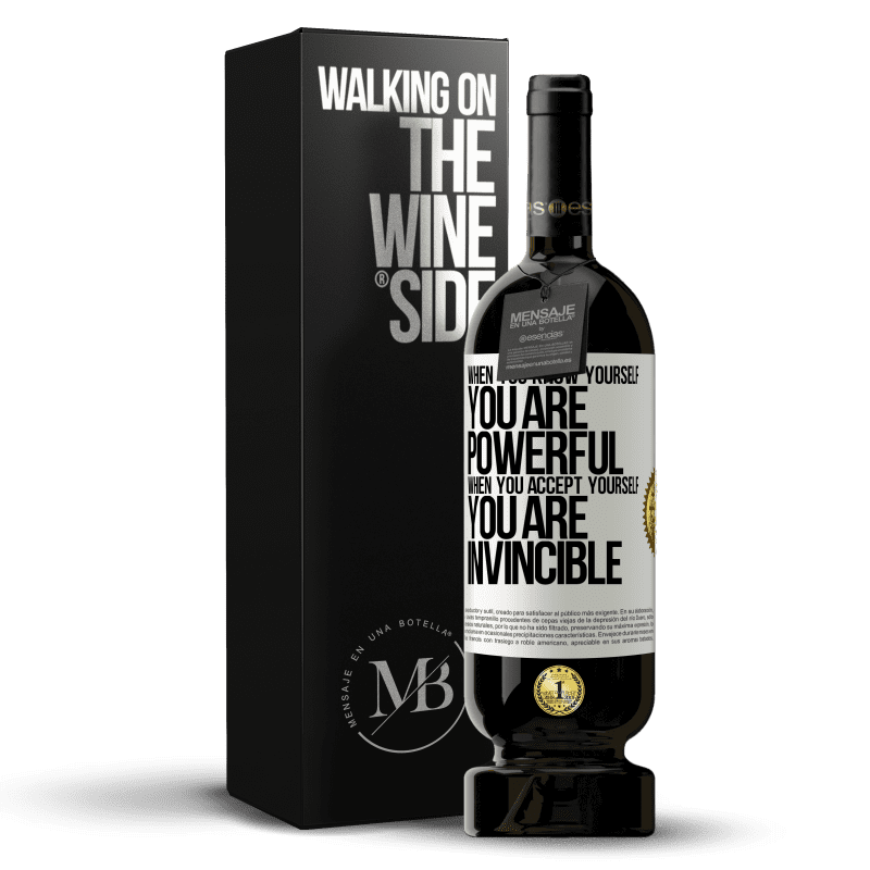 49,95 € Free Shipping | Red Wine Premium Edition MBS® Reserve When you know yourself, you are powerful. When you accept yourself, you are invincible White Label. Customizable label Reserve 12 Months Harvest 2014 Tempranillo