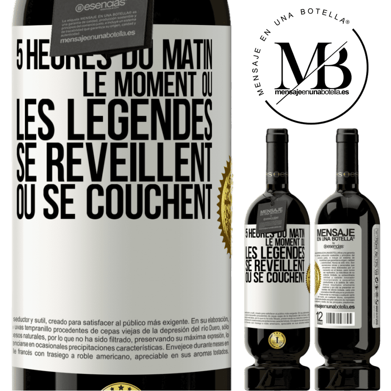 49,95 € Envoi gratuit | Vin rouge Édition Premium MBS® Réserve 5 heures du matin. Le moment où les légendes se réveillent ou se couchent Étiquette Blanche. Étiquette personnalisable Réserve 12 Mois Récolte 2015 Tempranillo