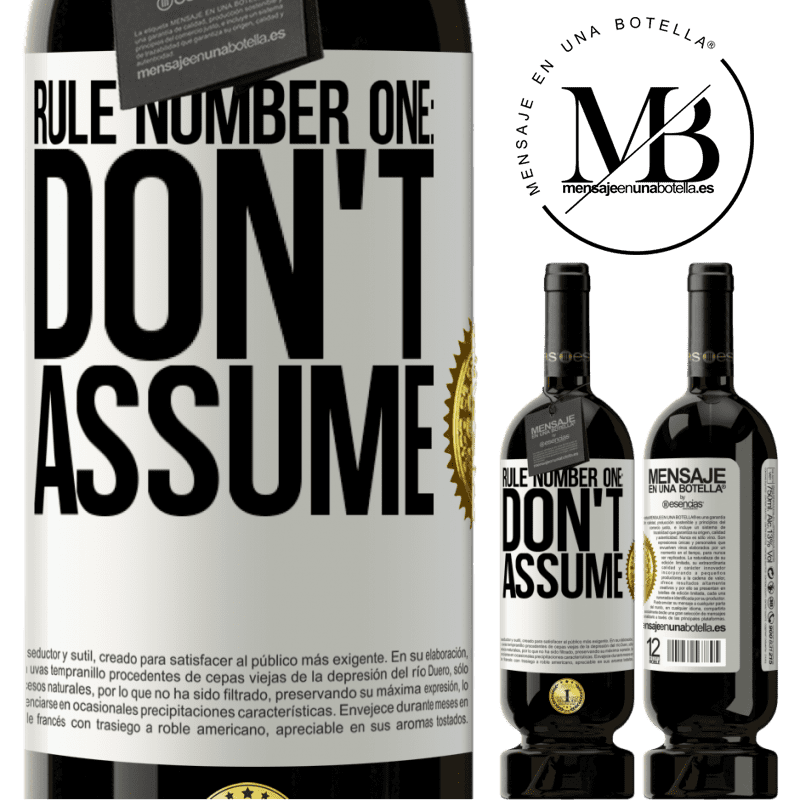 29,95 € Free Shipping | Red Wine Premium Edition MBS® Reserva Rule number one: don't assume White Label. Customizable label Reserva 12 Months Harvest 2014 Tempranillo