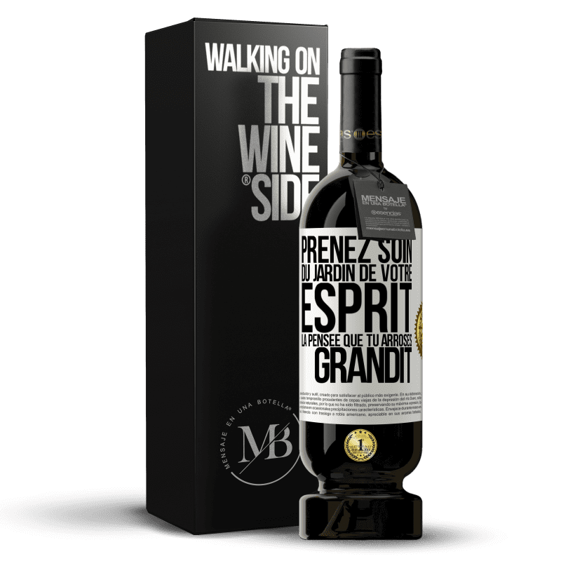 49,95 € Envoi gratuit | Vin rouge Édition Premium MBS® Réserve Prenez soin du jardin de votre esprit. La pensée que tu arroses, grandit Étiquette Blanche. Étiquette personnalisable Réserve 12 Mois Récolte 2015 Tempranillo