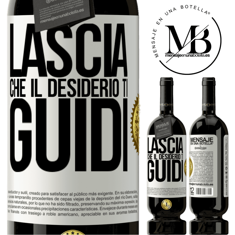 49,95 € Spedizione Gratuita | Vino rosso Edizione Premium MBS® Riserva Lascia che il desiderio ti guidi Etichetta Bianca. Etichetta personalizzabile Riserva 12 Mesi Raccogliere 2015 Tempranillo