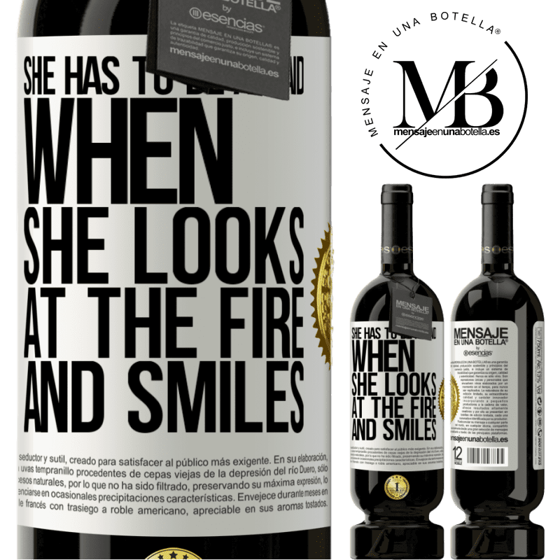 29,95 € Free Shipping | Red Wine Premium Edition MBS® Reserva She has to be afraid when she looks at the fire and smiles White Label. Customizable label Reserva 12 Months Harvest 2014 Tempranillo