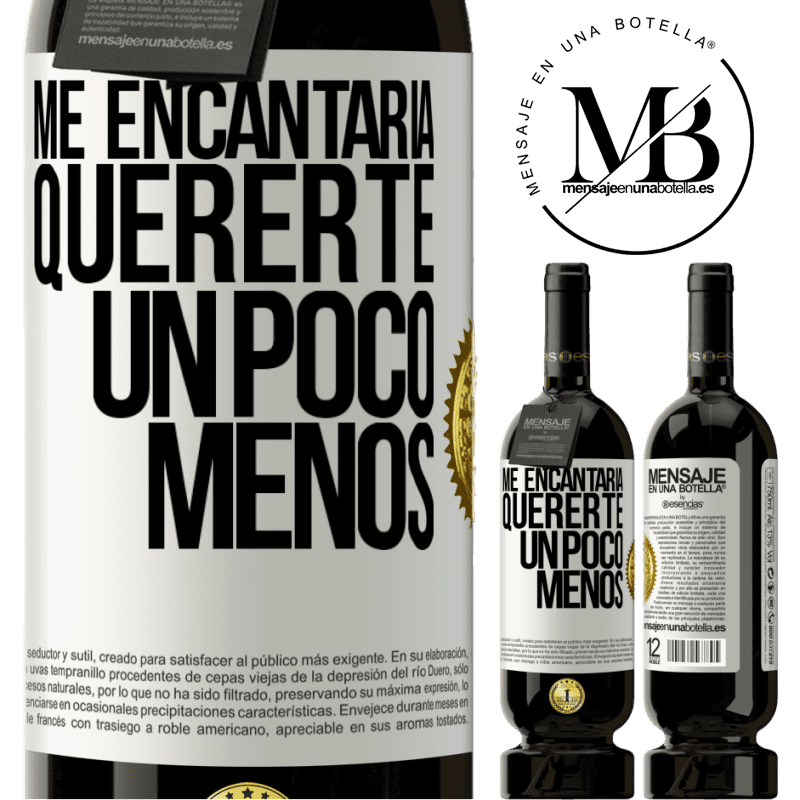 49,95 € Envío gratis | Vino Tinto Edición Premium MBS® Reserva Me encantaría quererte un poco menos Etiqueta Blanca. Etiqueta personalizable Reserva 12 Meses Cosecha 2014 Tempranillo