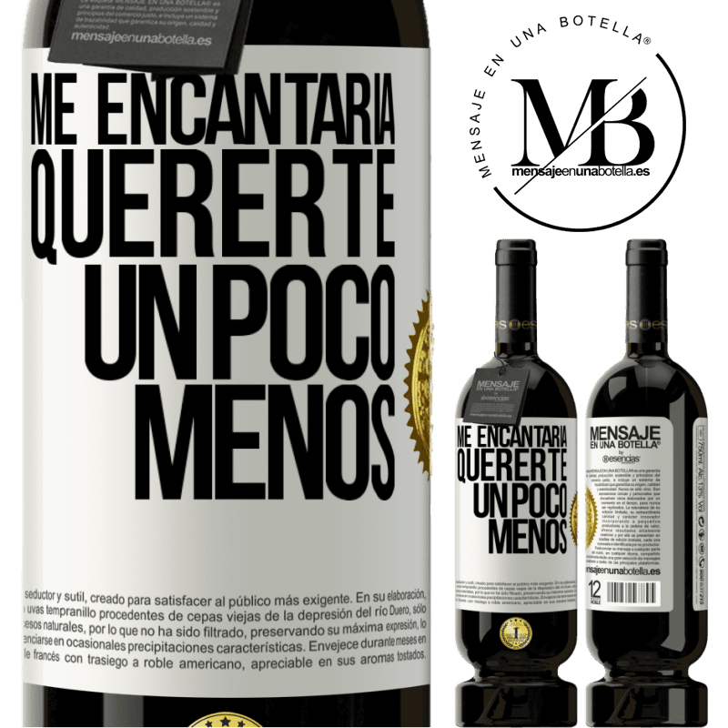 49,95 € Envío gratis | Vino Tinto Edición Premium MBS® Reserva Me encantaría quererte un poco menos Etiqueta Blanca. Etiqueta personalizable Reserva 12 Meses Cosecha 2016 Tempranillo