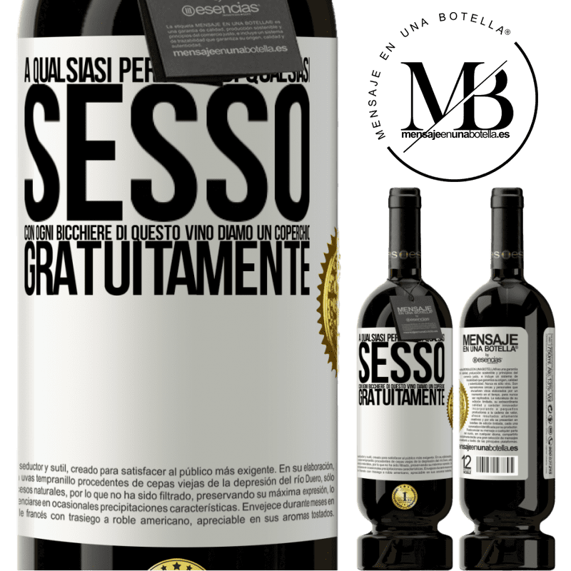 49,95 € Spedizione Gratuita | Vino rosso Edizione Premium MBS® Riserva A qualsiasi persona di qualsiasi SESSO con ogni bicchiere di questo vino diamo un coperchio GRATUITAMENTE Etichetta Bianca. Etichetta personalizzabile Riserva 12 Mesi Raccogliere 2015 Tempranillo