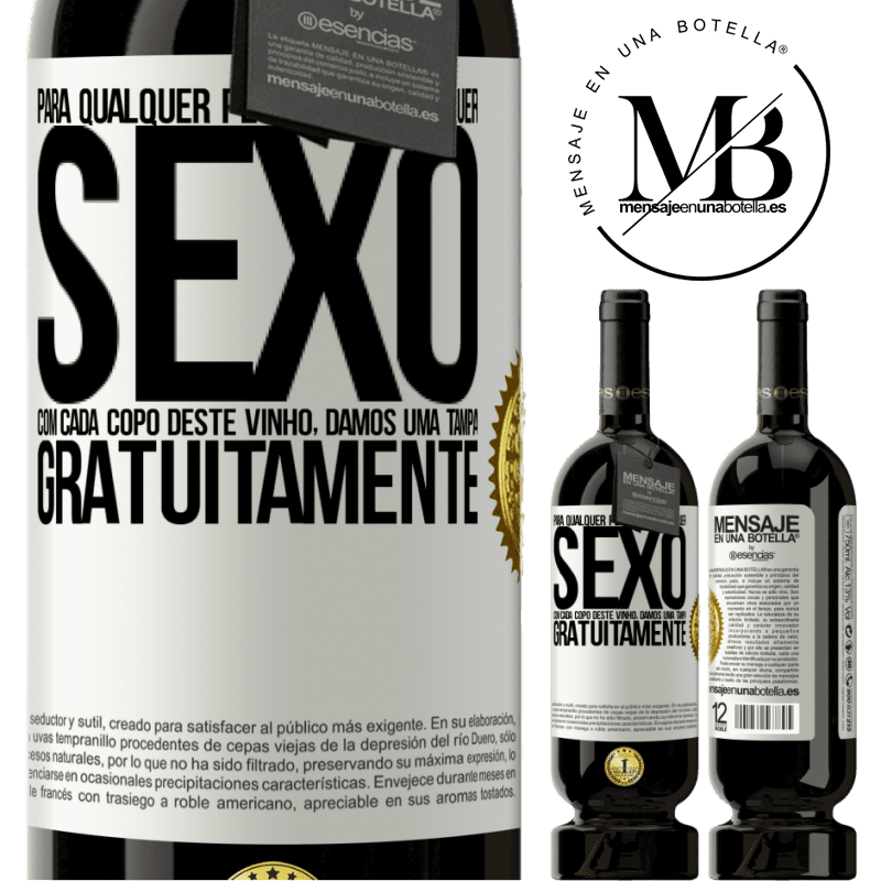49,95 € Envio grátis | Vinho tinto Edição Premium MBS® Reserva Para qualquer pessoa de qualquer sexo com cada copo deste vinho, damos uma tampa GRATUITAMENTE Etiqueta Branca. Etiqueta personalizável Reserva 12 Meses Colheita 2015 Tempranillo