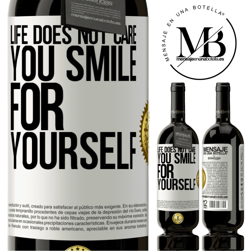 29,95 € Free Shipping | Red Wine Premium Edition MBS® Reserva Life does not care, you smile for yourself White Label. Customizable label Reserva 12 Months Harvest 2014 Tempranillo