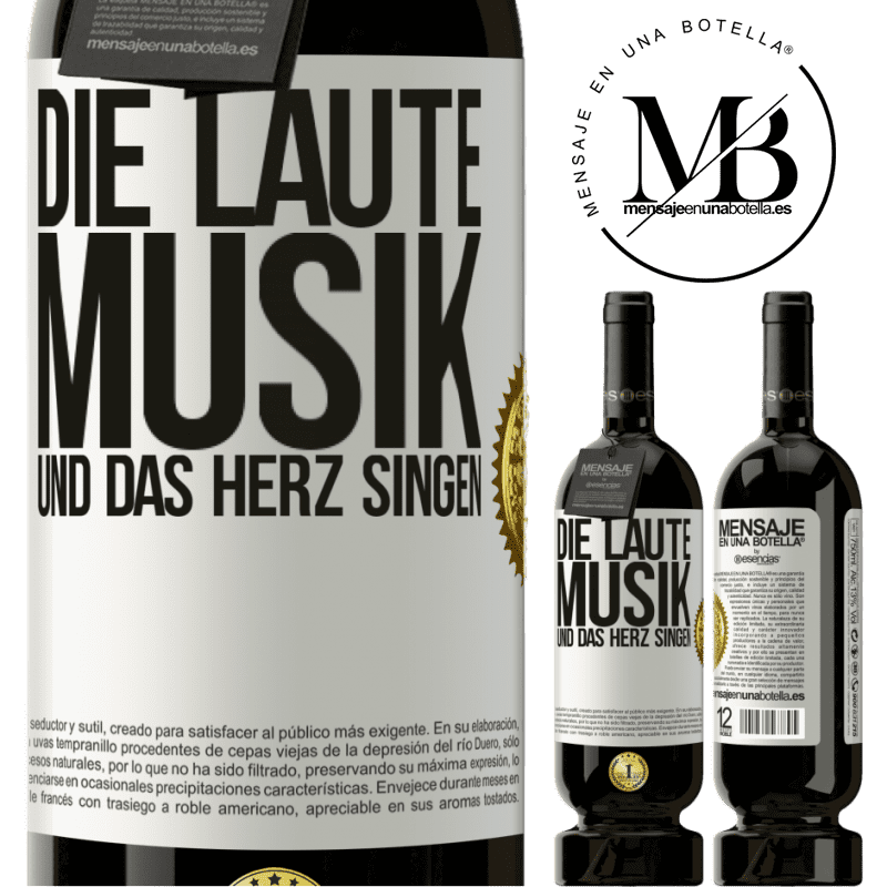 49,95 € Kostenloser Versand | Rotwein Premium Ausgabe MBS® Reserve Musik laut und Herz singend Weißes Etikett. Anpassbares Etikett Reserve 12 Monate Ernte 2014 Tempranillo